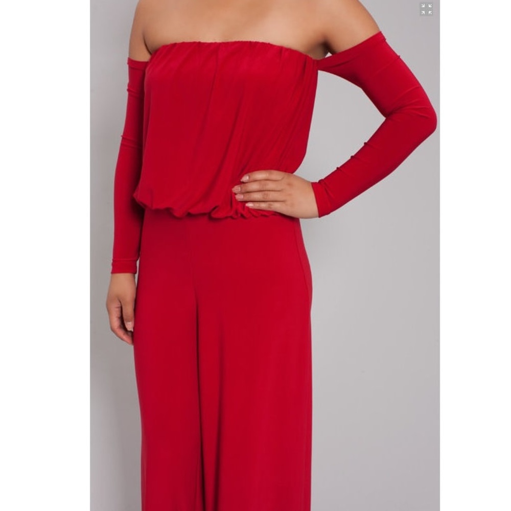 SALE !! Black Strapless Long Glove Sleeve Jumpsuit - Picture 5 of 5